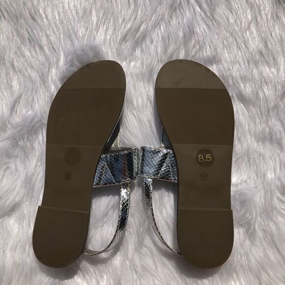 A.N.A. Senna Silver Bow Slingback Flat San… - Picture 5 of 9